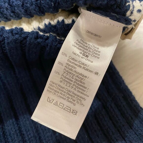 Madewell Wide Rib Turtleneck Sweater in Classic Indigo Stripe Medium - Picture 6 of 8